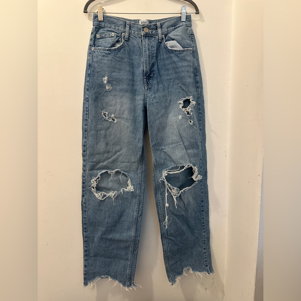 BDG Women’s Relaxed Distressed Light Blue Jeans